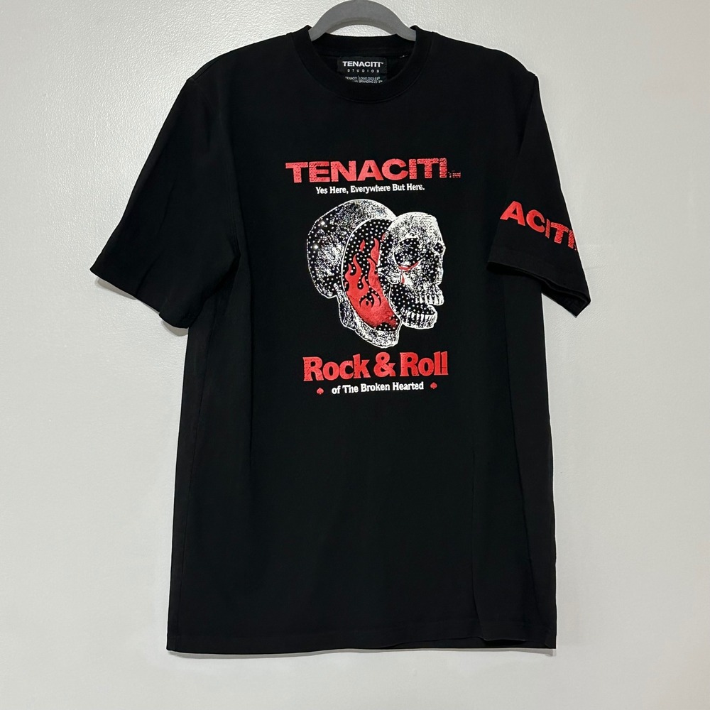TENACITI Skull and Heart‎ Rock N Roll Live Tee Size Small